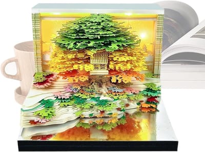 3D Kalender - Papier Sculptuur - Dagelijkse Planning - Boeiend Schaduwspel - 8.5x8.5x6.8 cm - Meerkleurig