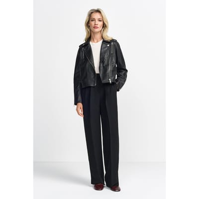 Rich & Royal Wide Leg Pleated Pants Black Size: 36 | Formal pants Outlet | Dames | Zwart