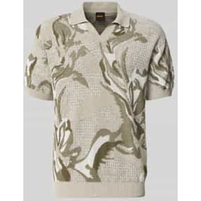 regular fit pullover van katoenmix met polokraag