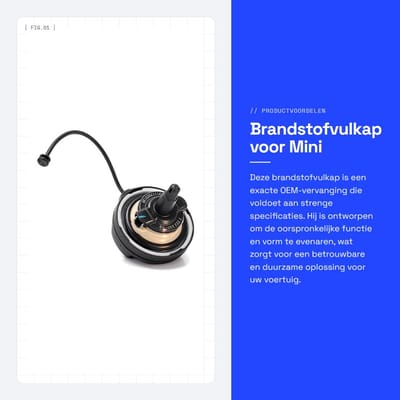 Dailygoods- Brandstofvulkap OEM 16117222330 - Vervanging Mini R56/R57/R58/F55/F56/F57 - Zwart - Duurzaam - Hoge prestaties - Eenvoudige installatie - Brandstofdop