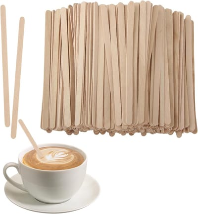 400 Stuks Houten Roerstaafjes 14cm Biologisch Afbreekbaar voor Koffie, Thee en Cocktails