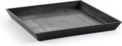 Ecopots Saucer Square - Dark Grey - 43 x H3,5 cm - Vierkante donkergrijze onderschotel met waterreservoir