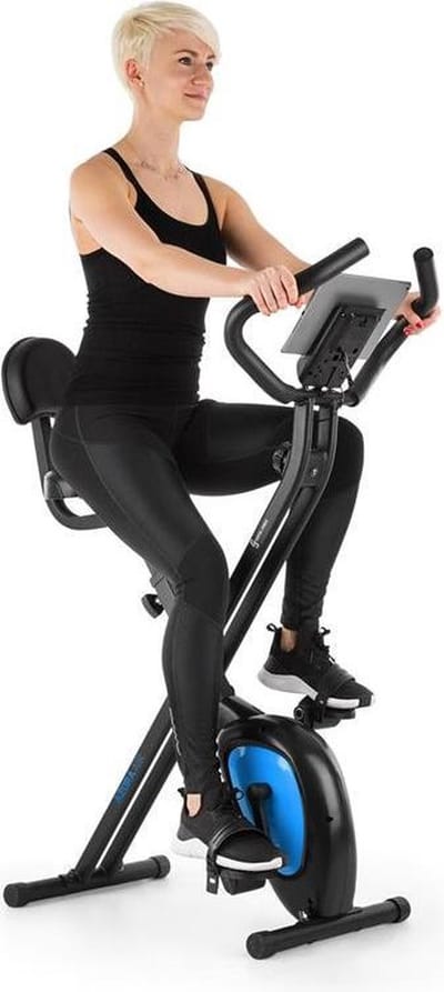 Capital Sports Azura Air Heimtainer, F Bike met Magnet Widerstand, Heimtrainer Fahrrad Klappbar, fitness Fahrrad Heimtrainer voor Ausdauertraining met Tablet Halterung, fitnessgeräte voor Zuhause – geschikt voor thuisfitness en sportschoolgebruik, du