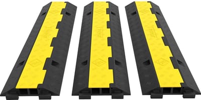 Premium Kabelgoot - Kabelmat - Kabelgoot Vloer - Kabelbrug - Kabelgoot Zwart - Kabelbrug Rubber - Kabelgoot Zelfklevend - Kabelgoot Rubber - Kabelgoot Buiten - Vloergoot - Kabelbeschermer - 3 stuks
