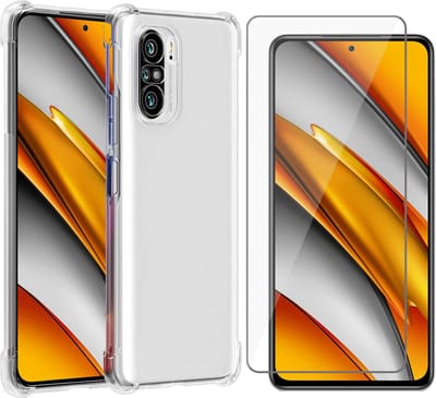 Hoesje Transparant geschikt voor Xiaomi Poco F3 / Mi 11i - Shock Proof Hoesje Case met Versterkte rand en Screen Protector