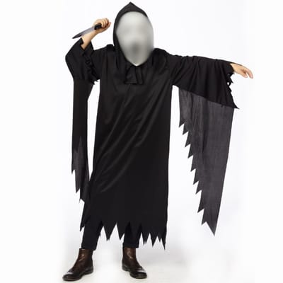 Scream verkleed gewaad voor kinderen - zwart - Carnavalskleding Scary Movie - Halloween - zonder masker 128