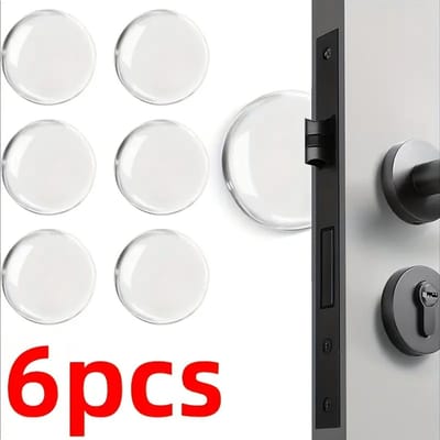 Deurstopper zelfklevend, 6 stuks Siliconen deurstoppers vloer zonder boren, transparante deurstopper, klein, zelfklevend,Transparante Zelfklevende Deurstopper 6 Stuks – 40x40x20mm 0036