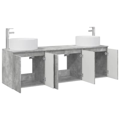 vidaXL - Badkamerkast - set - 3 - st - Betongrijs - 161,5 - x - 44,5 - x - 80 - cm