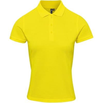 Premier Dames/dames Coolchecker Plus Piqu Polo met CoolPlus (Geel)