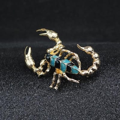 Mode Nieuw Goud Zilver Verguld Emaille Schorpioen Broche Persoonlijkheid Temperament Corsage Revers Pin Mannelijke Kleding Accessoires Geschenken black