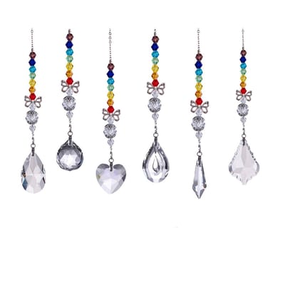 Peysaitr - Heldere Kristallen Prism Hangers – Zonlicht Opvanger - Decoratieve Accessoires – voor raam, tuin, woondecoratie - 14.5cm - 6-delige Set