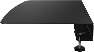 Bureauverlenging - Klem-on bureau houder - Werkruimte organiseren - L-vormige hoek maximalisatie - 17x10 inch - Zwart