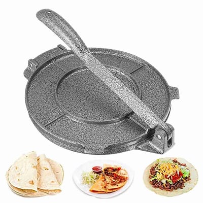 MTTproducts- Tortilla Pers 6,5 Inch - Aluminium Tortilla Maker - Empanada Pers - Gietijzeren Pers - Knapperige Tortilla's - Hoogwaardige Materialen - Tortillamaker