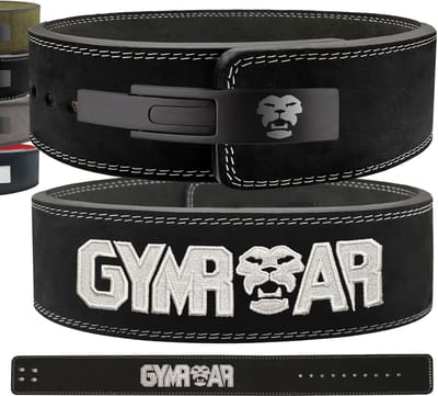 Gymroar Lifting Belt - Powerlift Riem - Lever Belt - Fast Clip Sluiting - Powerlifting - Crossfit - Bodybuilding - Deadlift - Squat - 10MM - Zwart - XS