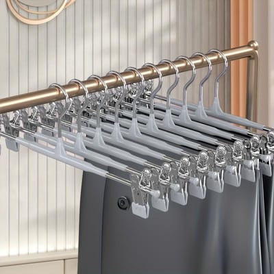 10 stuks Broekklem uitschuifbaar garderobe huishouden spoorloos JK hanger kledinghanger collectie roestvrij staal rokclip droogclip