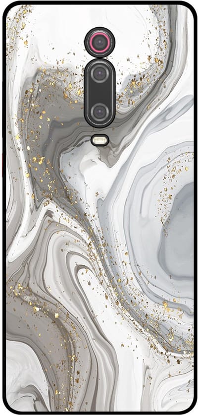 Smartphonica Telefoonhoesje Geschikt voor Xiaomi Mi 9T met marmer opdruk - TPU backcover case marble design - Zilver geschikt voor Xiaomi Mi 9T