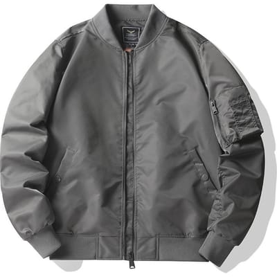 Herfst en Winter Stoere Kerel Jas Bomberjack Heren Vliegjack 5XL gray