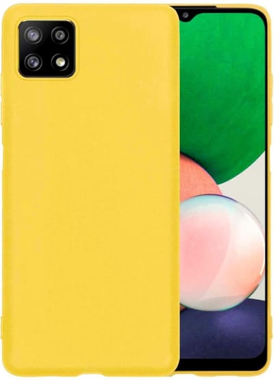 Hoesje - Geschikt voor Samsung Galaxy A22 5G - Sterk & Shockproof - Hoes Cover - Siliconen Case - Telefoonhoesjes - Geel