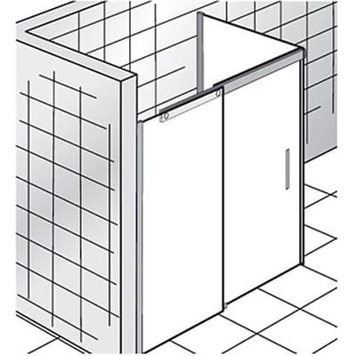 HSK K2P sliding door 2-piece 120 cm with side panel right 2140120-41-50-L