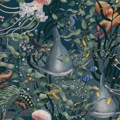 Boråstapeter Vliesbehang 8153 - Fairyland - Botanisch Blauw - 53cm x 10.05m
