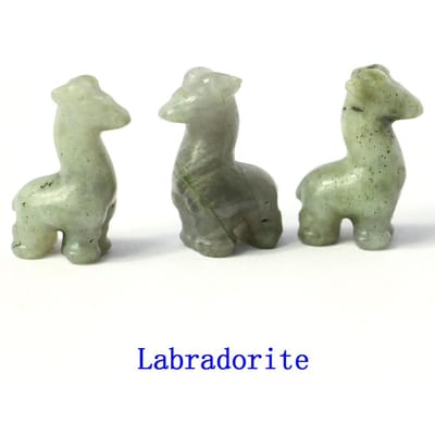 30mm Mini Giraffe Decoratie Sculptuur Natuursteen Gesneden Ornament Healing Kristallen Dieren Beeldje Micro Landschap Edelsteen Ambacht 1 PCS