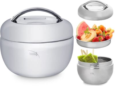 Thermische Container voor Eten Edelstaal APPLE 2 l - Soepterrine, Warmhoudcontainer Thermosfles voor Lunch, Soep Thermos, Voedselcontainer, Lunchpot