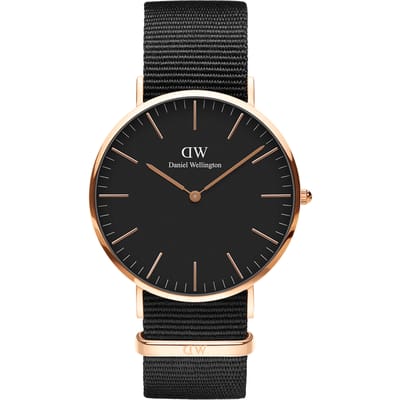 Daniel Wellington DW Watch Classic Cornwall Black Rose Gold 40mm