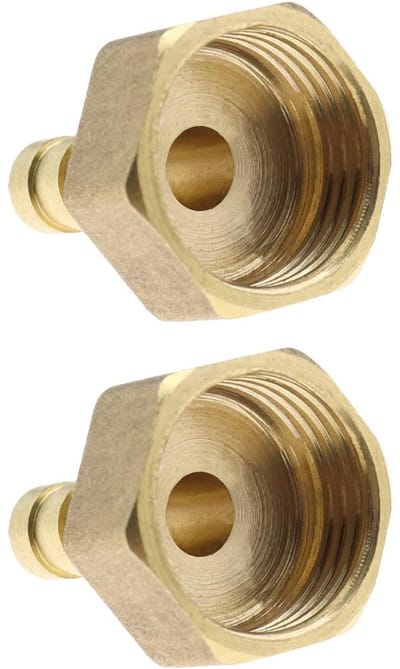 Dailygoods- Fitting 2 Stuks - 1/2 Inch BSP Binnendraad - 8 mm Barb Slang - Koppelingen - Massief Koper - Hoge Temperatuur Weerstand - Slangkoppeling