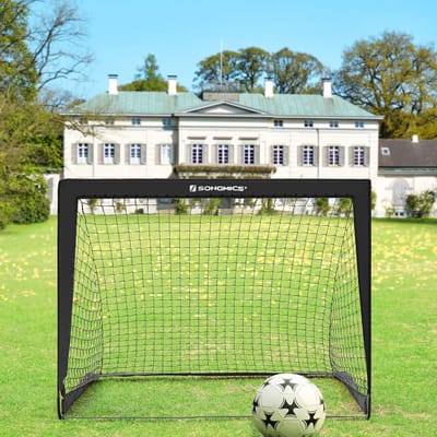 Voetbaldoel voor kinderen, set van 2, pop-up doel, 90 x 120 x 90 cm, snelle montage, voor tuin, park, strand, glasvezelstangen, Oxford-stof en polyesternet
