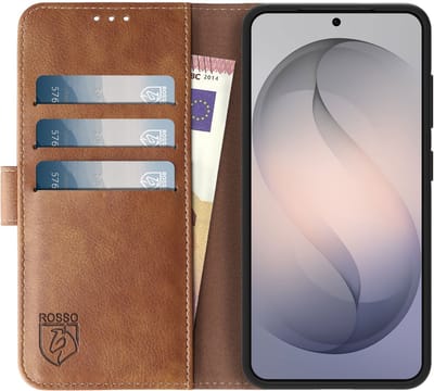 Rosso Element Geschikt voor Samsung Galaxy S26 | Wallet Book Case | Portemonnee Hoesje | 3 Pasjes | Magneetsluiting | Stand Functie | Bruin
