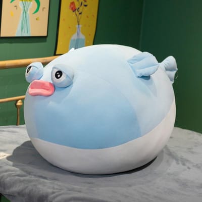 30-70Cm Schattige Kogelvis Pluche Speelgoed Roze Blauw Dikke Vis Knuffel Pop Zacht Kussen Kussen Verjaardag Festival Cadeaus Kinderen Jongens Meisjes 30cm