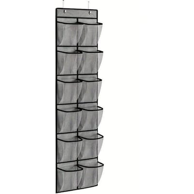 Deur Hangende Schoen Organizer, 6-35 Vakken, Schoenrek met Grote Capaciteit, Ruimtebesparende Kastopslag, Mesh Achterkant, Cadeau Idee 14 Grids grijs