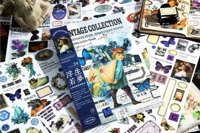 Vintage stickers - Volume stickerboek 2 - 24 vellen - Hobbystickers o.a voor bulletjournal, scrapbooking en het maken van kaarten