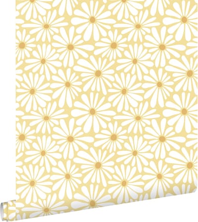 ESTAhome behang madeliefjes pastel geel - 0.53 x 10.05 m - 132006