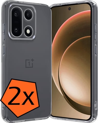 Hoes - 2 Stuks - Geschikt voor OnePlus 15 - Sterk & Shockproof - Case Siliconen - Back Cover - Telefoon Hoes - Transparant