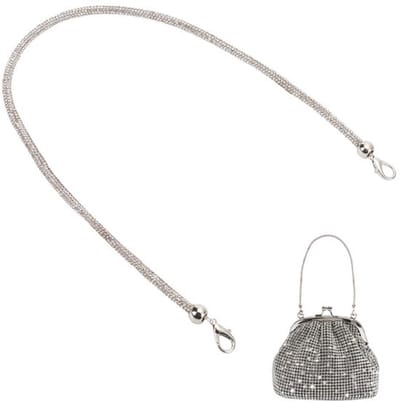 Store_9 - Strass-tasriemen - Korte Handtasgrepen - Platina - Metalen