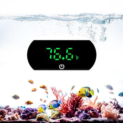 Mini Aquarium Thermometer met LED en Touch Screen voor Zoet- en Zoutwater - Nauwkeurige Temperatuurmeting °C/°F voor Thuis en Buitengebruik