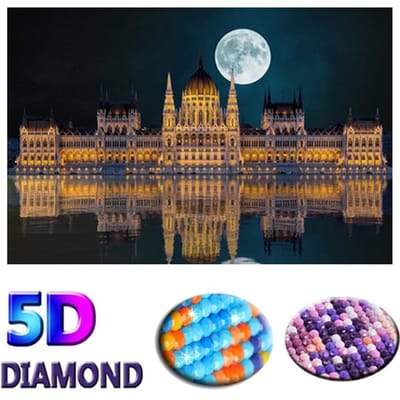 Volledige Ronde Boor 5D DIY Diamant Schilderen Omgekeerde Reflectie in Water Diamant Borduurwerk 20X30CM brown