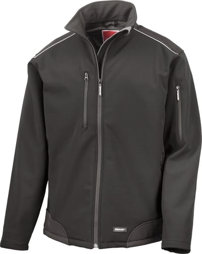 Result Ripstop Soft Shell Workwear Jacket With Cordura Panels RT124 - Black - S