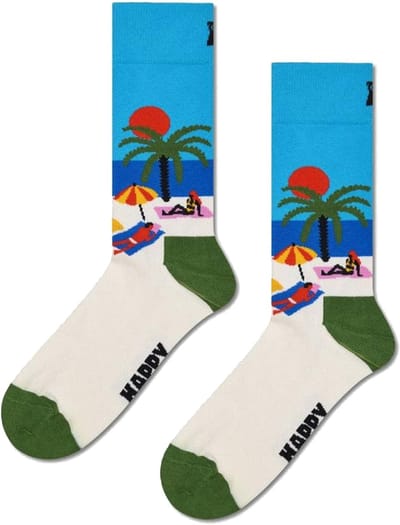 Happy Socks Beach Sock - unisex sokken - wit - Unisex - Maat: 41 - 46
