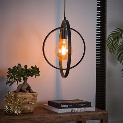 PS-Collection Hanglamp Turn Around 1L - 40x30x150cm - Charcoal - Metaal - hanglampen eetkamer, hanglamp zwart, hanglampen woonkamer, hanglamp slaapkamer, hanglamp kinderkamer, hanglamp rotan, hanglamp hout, hanglamp industrieel