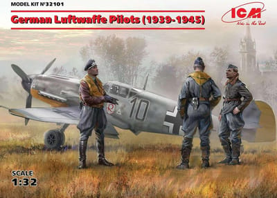 ICM Modelbouwpakket Militaire voertuigen - 32101 German Luftwaffe Pilots (1939-1945) - 3 Figures Plastic - 1:32 - Modelbouw