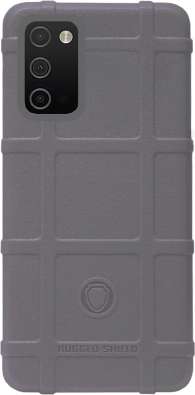 RUGGED SHIELD Rubber Bumper Case Hoesje Geschikt voor Samsung Galaxy A03s - Grijs