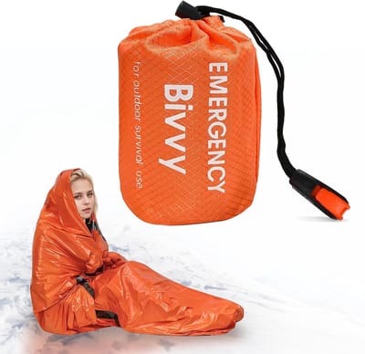 Noodslaapzak - Thermodeken Overleving - Outdoor Kamperen - Waterdicht Ultralicht - 210x90cm - Oranje Zilver
