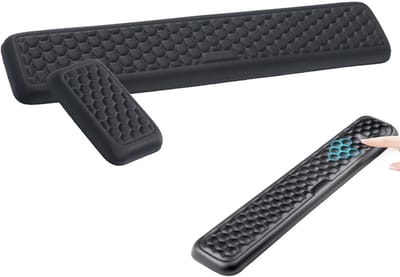 Peysaitr – 1 stuk - Ergonomische Polssteun Set – Memory Foam – Anti-slip – Massage Design – voor Toetsenbord en Muis – Zwart