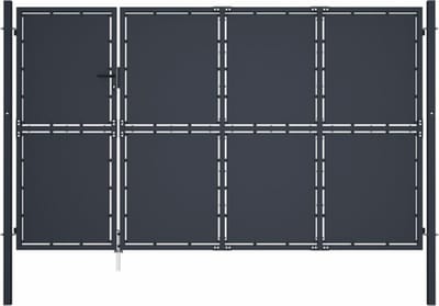 vidaXL - Tuinpoort - staal - 350x175 - cm - antraciet