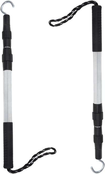 Zolderluik Haak Set - Trekstok Ladder - Zolder Toegang - Verstelbaar Aluminium - 40-89 cm - Zilver