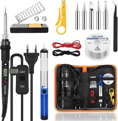 Soldeerbout Set - Elektronica Reparatie Tool - Printplaten Solderen - Snelle Inductieverwarming - 80 Watt - Zwart