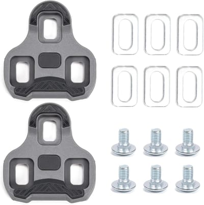 Compatibel met fietspedalen, antislip schoenplaatjes met 3 gaten, carbon schoenplaatjes, compatibel met fietsschoenplaatjes, mountainbikepedalen van 4,5°, antislip fietsaccessoirekit voor op straat.