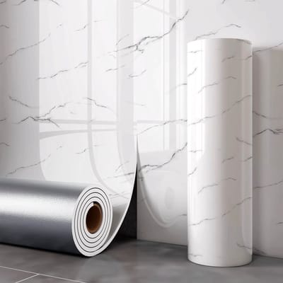 Zelfklevend tegelbehang - tegel-look wandfolie - sterke kleeflaag - waterbestendig - PVC - 40 cm x 3 m - 2,3 mm - ivoorwit